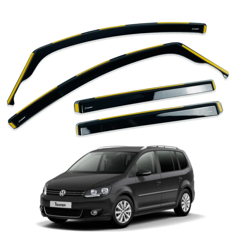 Дефлектори вікон (вітровики) “HAWK“ для VW Touran (I/II) 2003-2015 вставні (00-00015708)